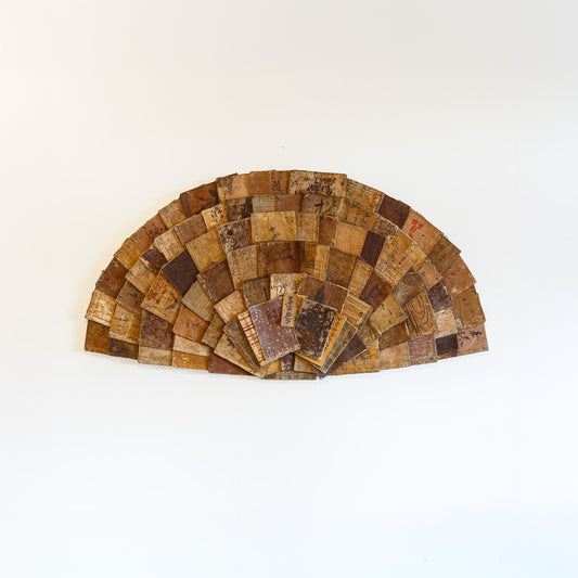 Collectible Rare Antique Japanese Sepia Edo Meiji Book Assemblage Sculpture Wall Art | Stories in Brown 01