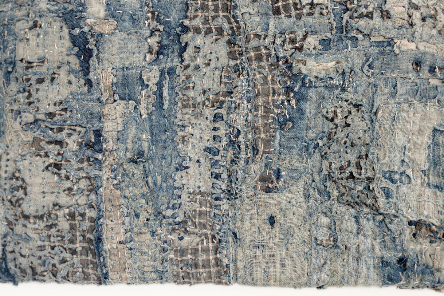 Antique Japanese Boro Edo Meiji Patchwork Distressed Fiber Textile Wall Art 004