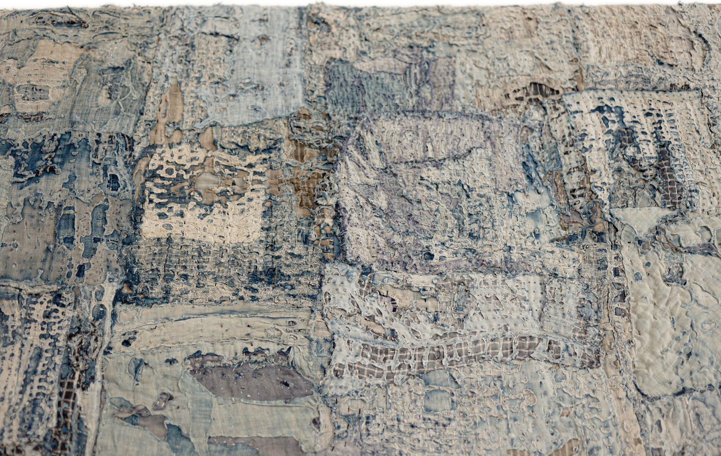 Antique Japanese Boro Edo Meiji Patchwork Distressed Fiber Textile Wall Art 004