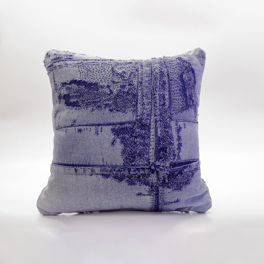 Repurposed Vintage French Moleskin Chore Workwear Pillow