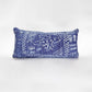 Vintage African Dogon Indigo Resist Dyed Mudcloth Cotton Lumbar Pillow with Airplane