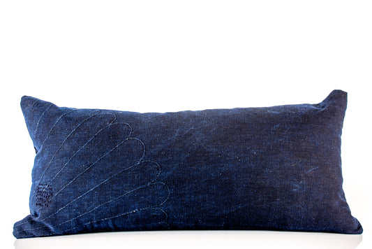 Antique Japanese Deep Indigo Sashiko Pillow